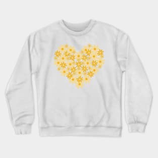 Golden Flower Heart (white background) Crewneck Sweatshirt